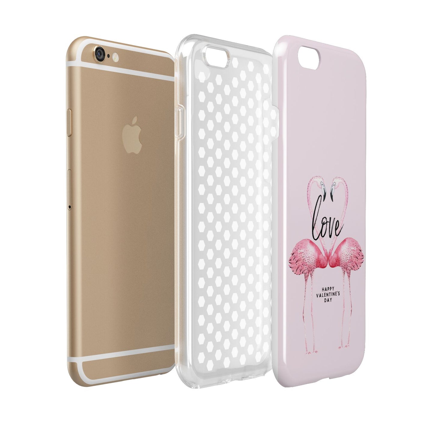 Flamingo Valentines Day Apple iPhone 6 3D Tough Case Expanded view