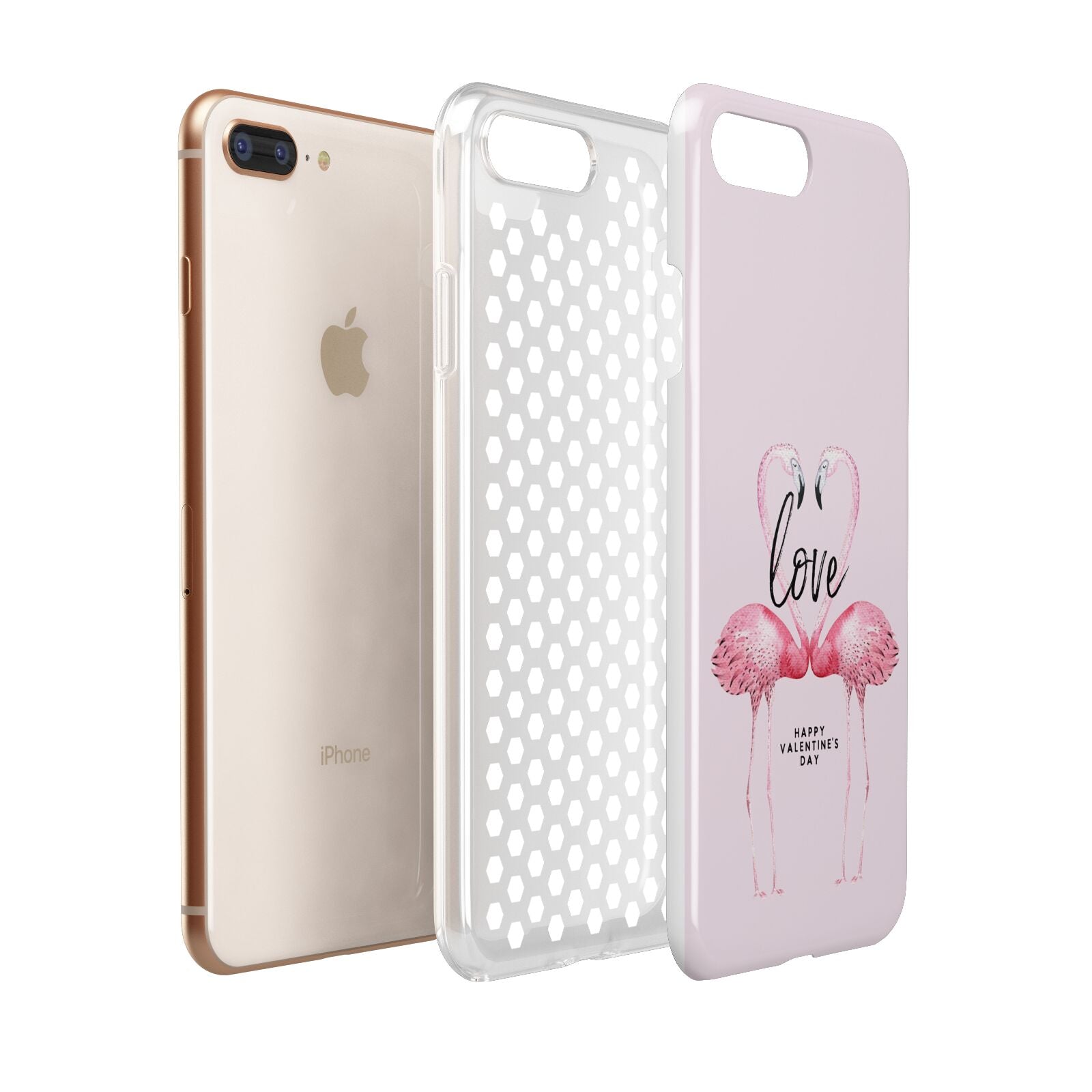 Flamingo Valentines Day Apple iPhone 7 8 Plus 3D Tough Case Expanded View