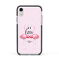 Flamingo Valentines Day Apple iPhone XR Impact Case Black Edge on Silver Phone