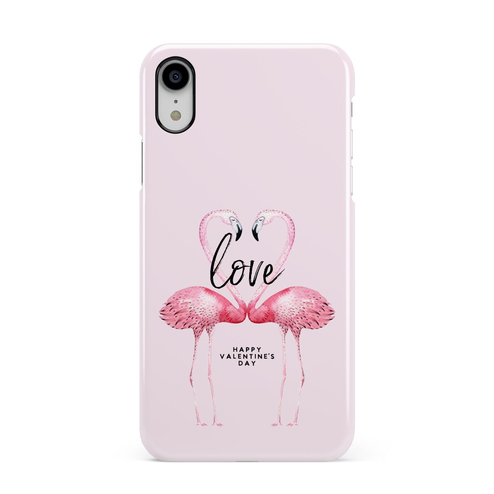 Flamingo Valentines Day Apple iPhone XR White 3D Snap Case