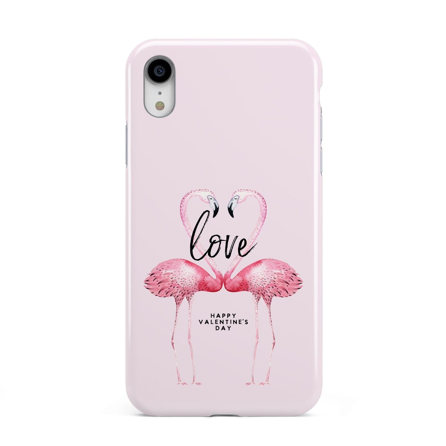 Flamingo Valentines Day Apple iPhone XR White 3D Tough Case