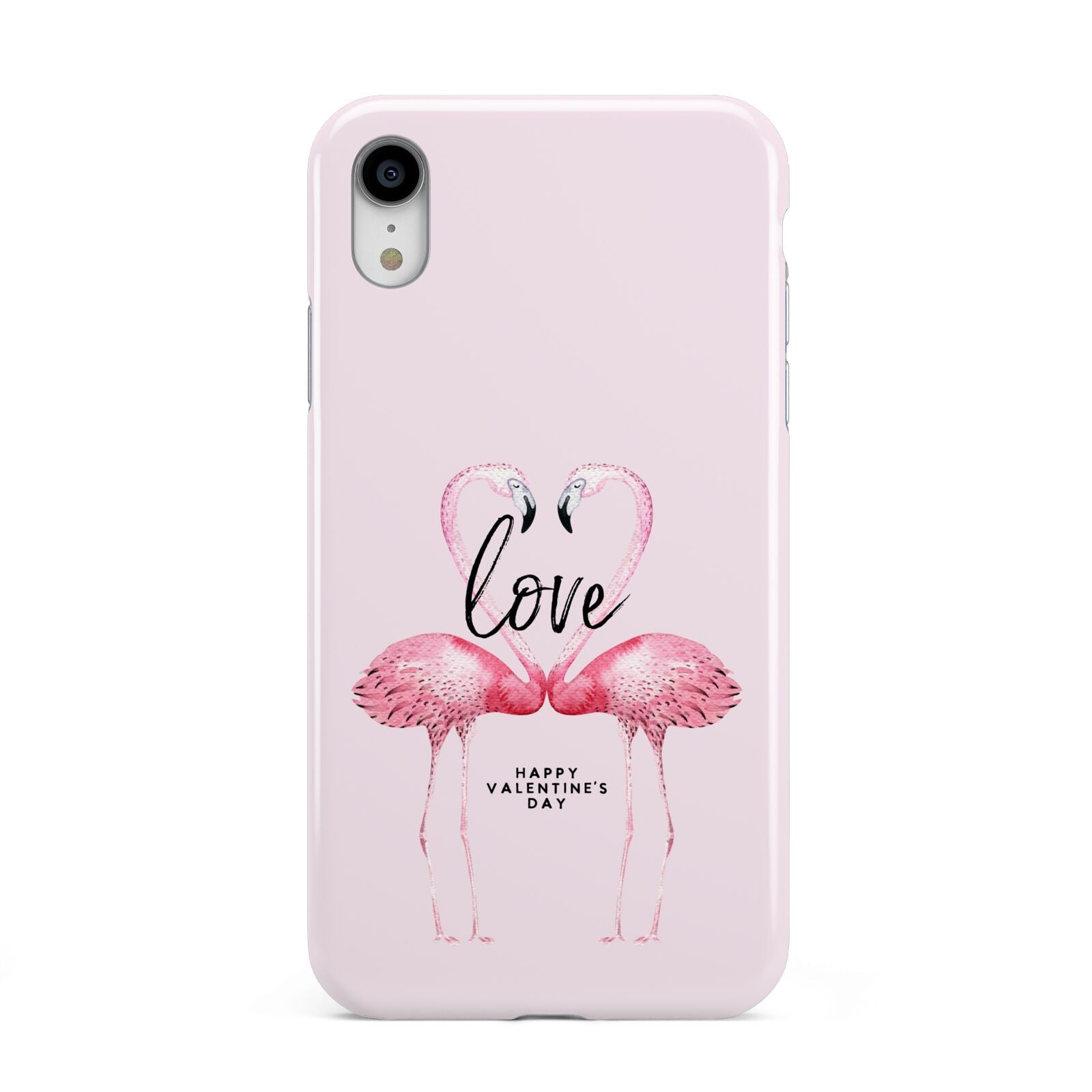 Flamingo Valentines Day Apple iPhone XR White 3D Tough Case