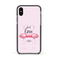 Flamingo Valentines Day Apple iPhone Xs Impact Case Black Edge on Black Phone