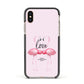 Flamingo Valentines Day Apple iPhone Xs Impact Case Black Edge on Gold Phone