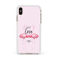 Flamingo Valentines Day Apple iPhone Xs Max Impact Case White Edge on Gold Phone