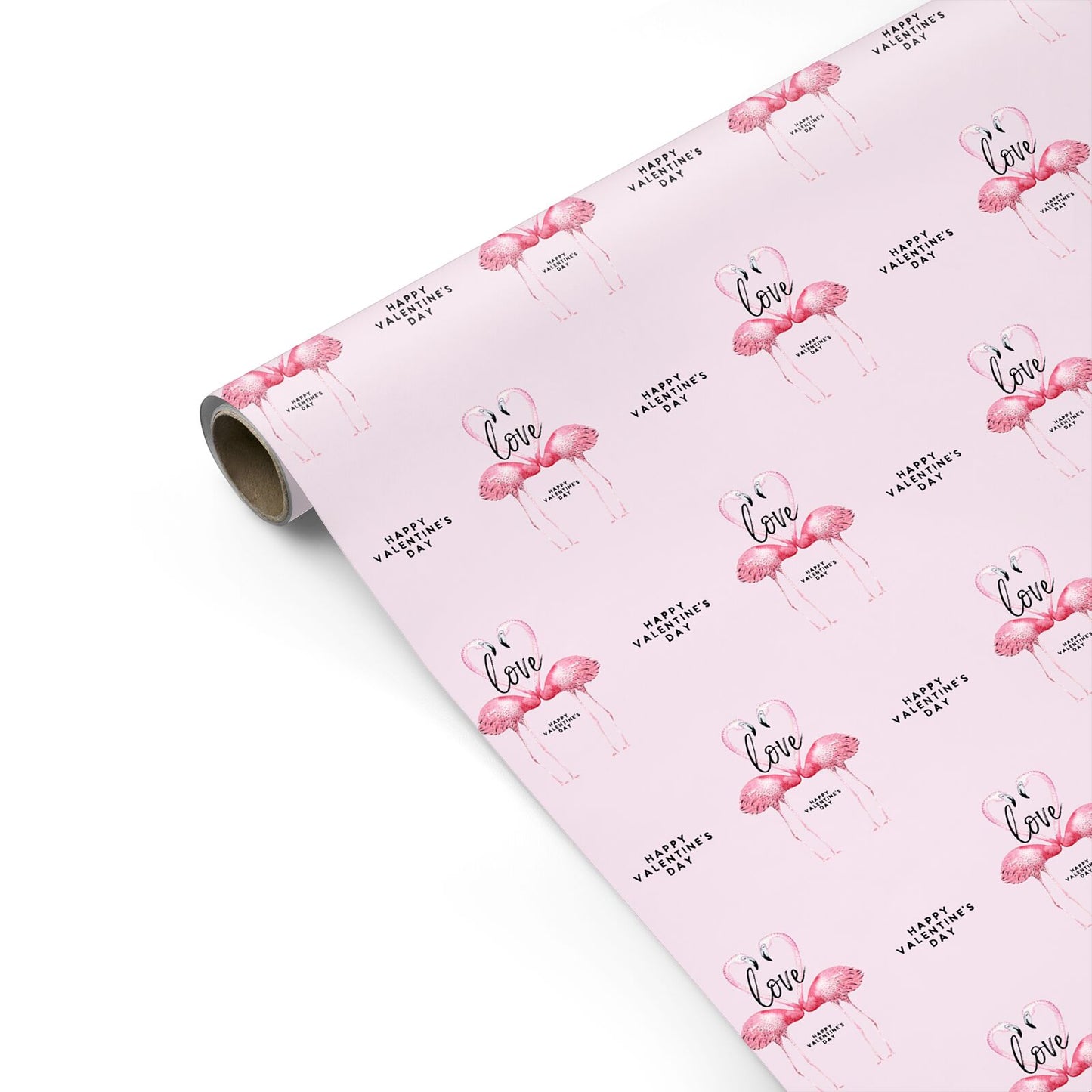 Flamingo Valentines Day Personalised Gift Wrap