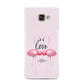 Flamingo Valentines Day Samsung Galaxy A3 2016 Case on gold phone