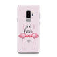 Flamingo Valentines Day Samsung Galaxy S9 Plus Case on Silver phone