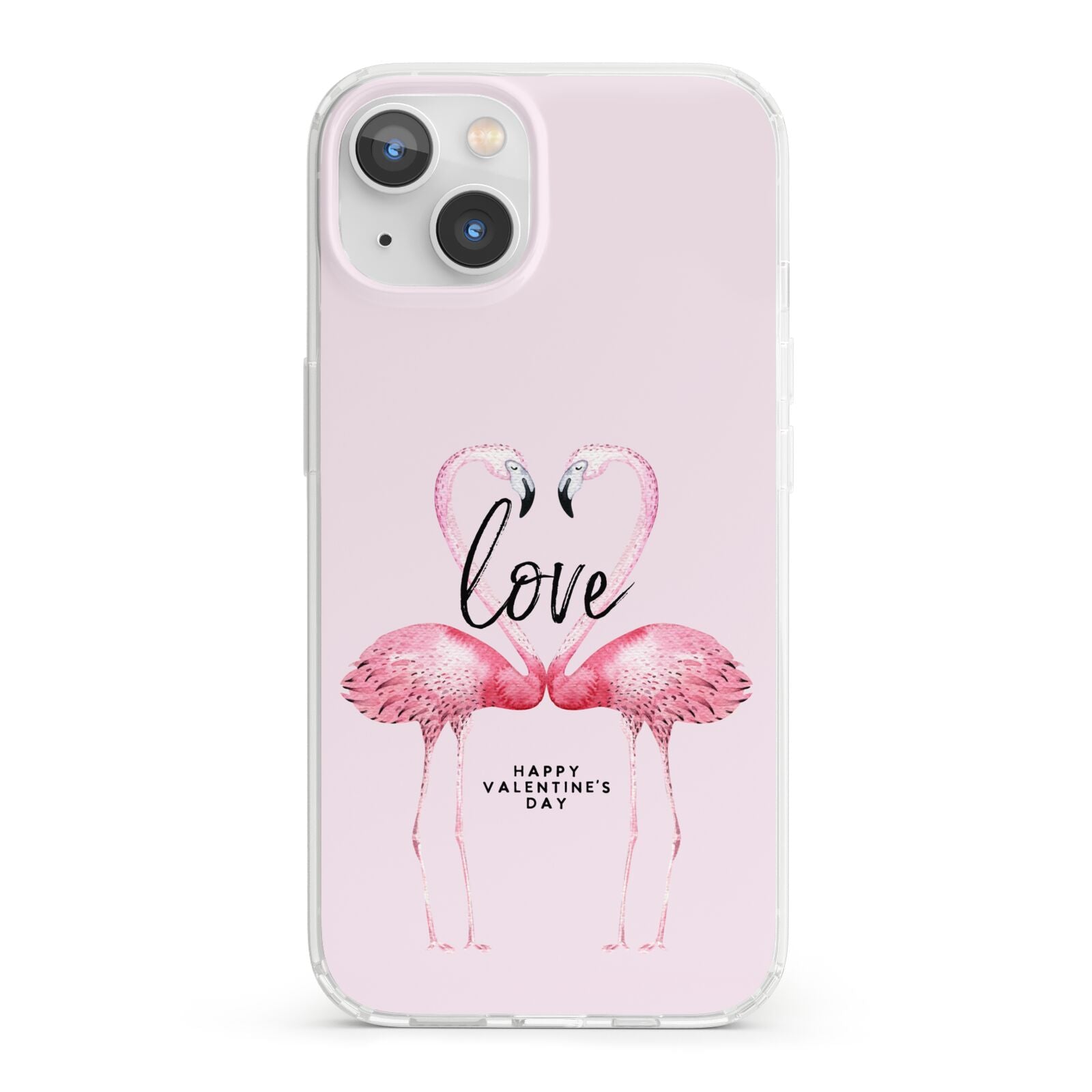 Flamingo Valentines Day iPhone 13 Clear Bumper Case