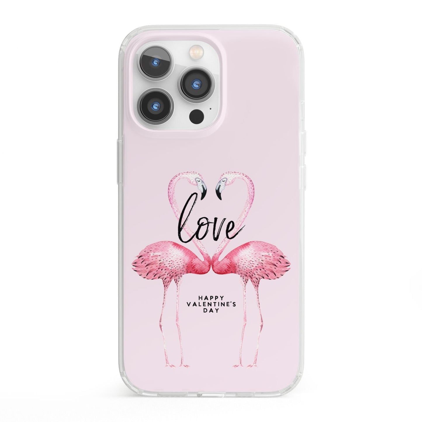 Flamingo Valentines Day iPhone 13 Pro Clear Bumper Case