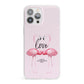 Flamingo Valentines Day iPhone 13 Pro Max Clear Bumper Case
