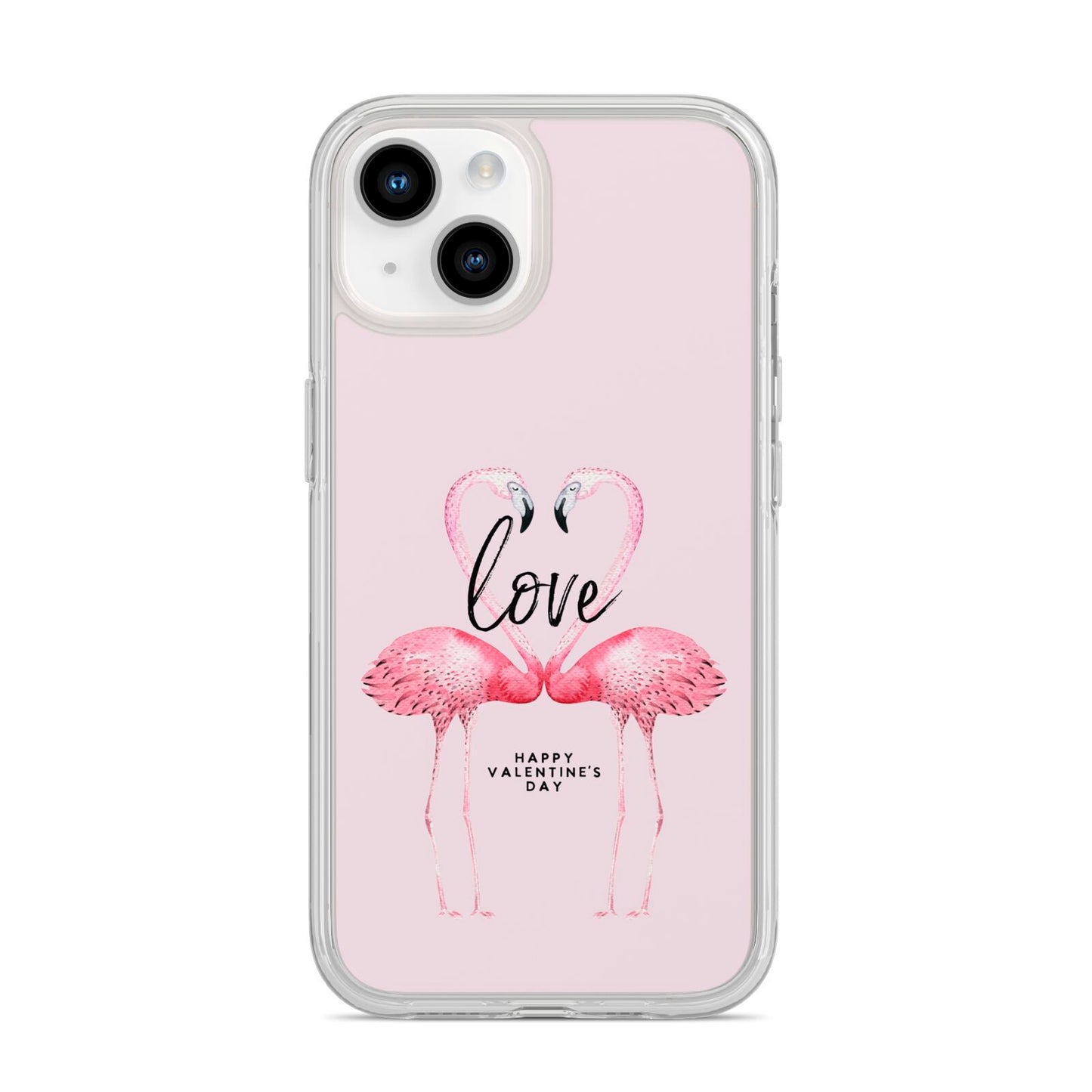 Flamingo Valentines Day iPhone 14 Clear Tough Case Starlight