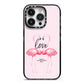 Flamingo Valentines Day iPhone 14 Pro Black Impact Case on Silver phone