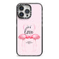 Flamingo Valentines Day iPhone 14 Pro Max Black Impact Case on Silver phone