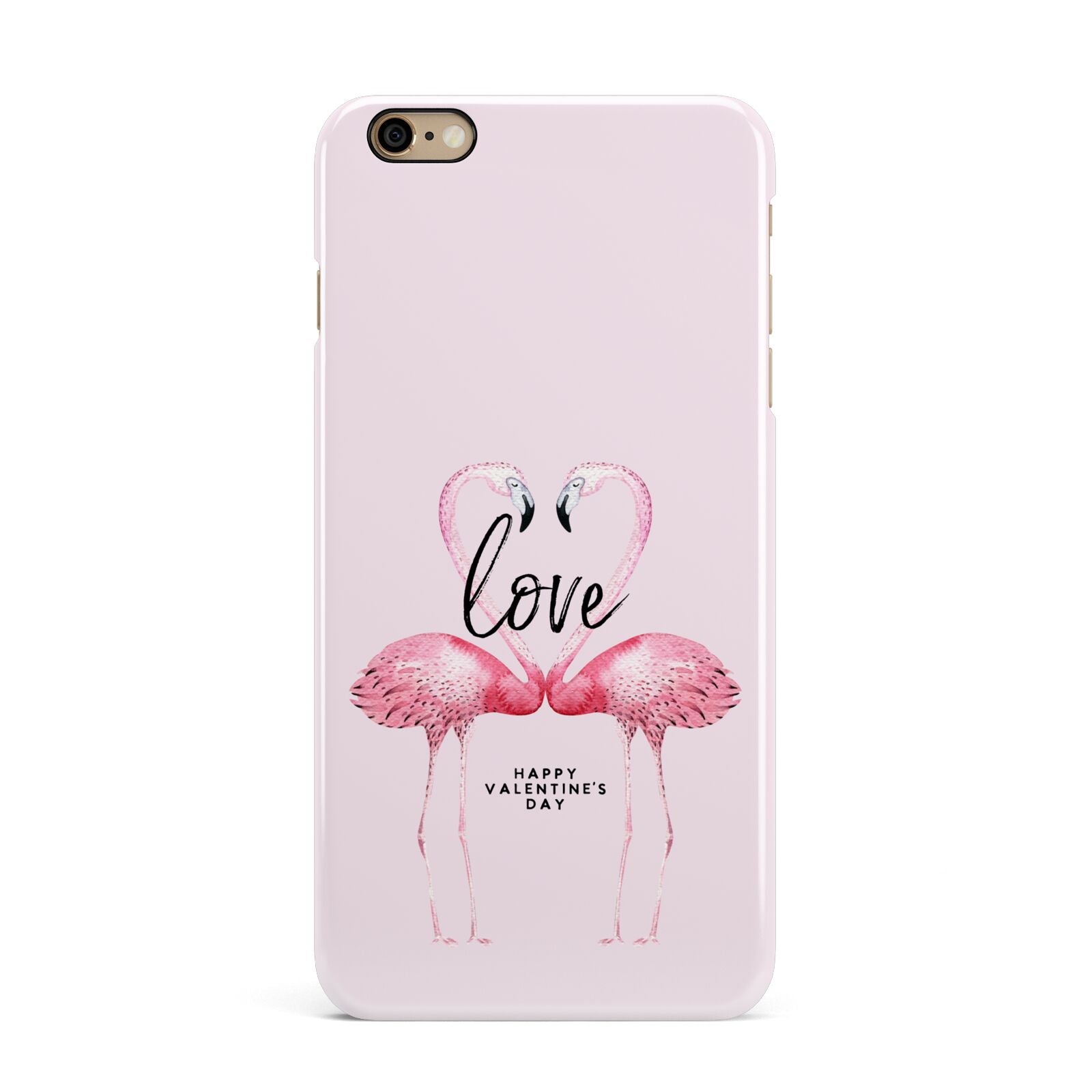 Flamingo Valentines Day iPhone 6 Plus 3D Snap Case on Gold Phone