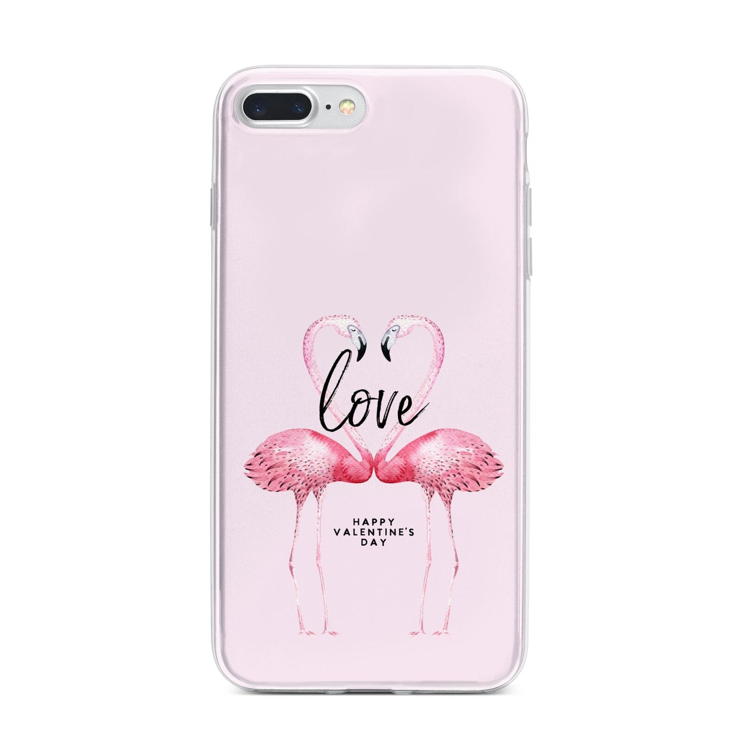Flamingo Valentines Day iPhone 7 Plus Bumper Case on Silver iPhone