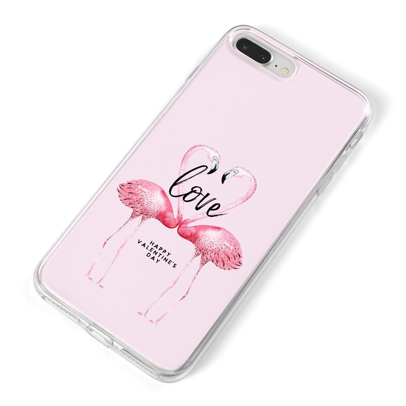 Flamingo Valentines Day iPhone 8 Plus Bumper Case on Silver iPhone Alternative Image