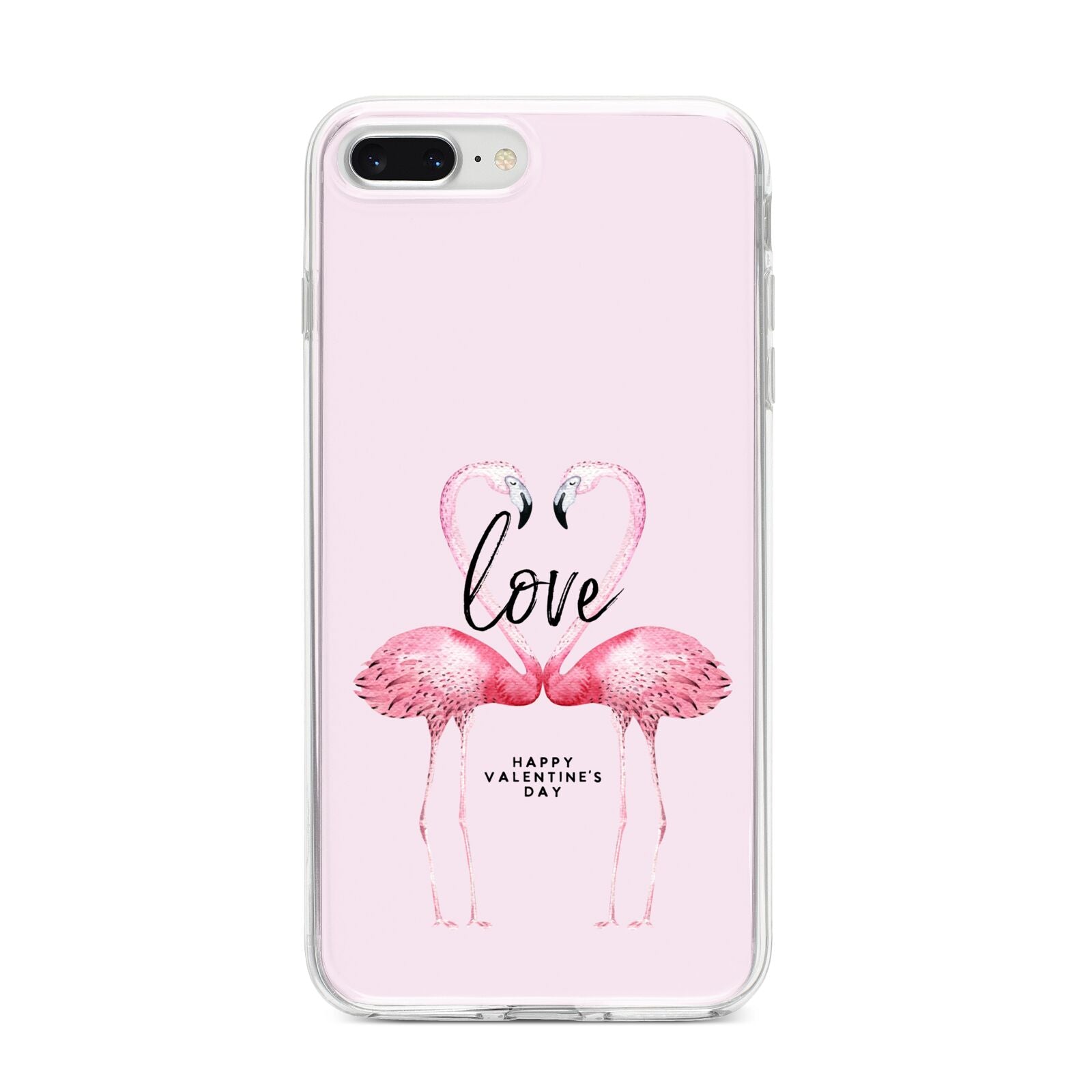 Flamingo Valentines Day iPhone 8 Plus Bumper Case on Silver iPhone