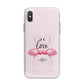 Flamingo Valentines Day iPhone X Bumper Case on Silver iPhone Alternative Image 1
