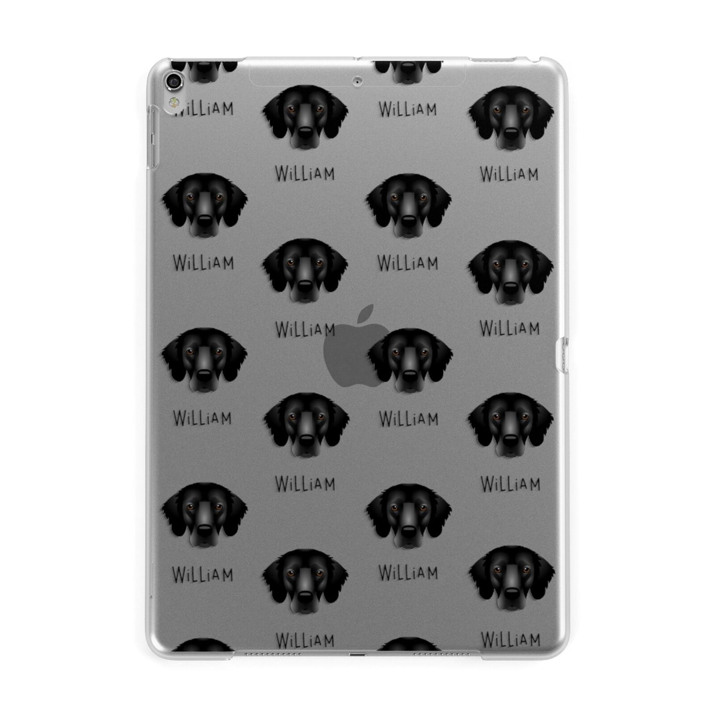 Flat Coated Retriever Icon with Name Apple iPad Silver Case