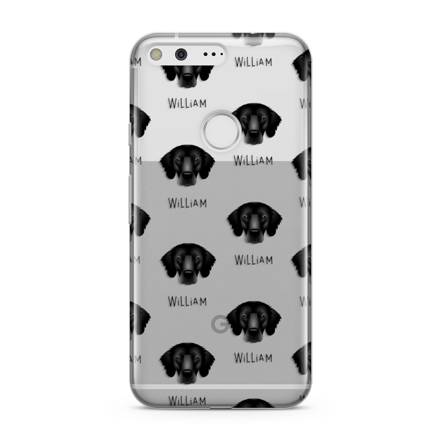 Flat Coated Retriever Icon with Name Google Pixel Case