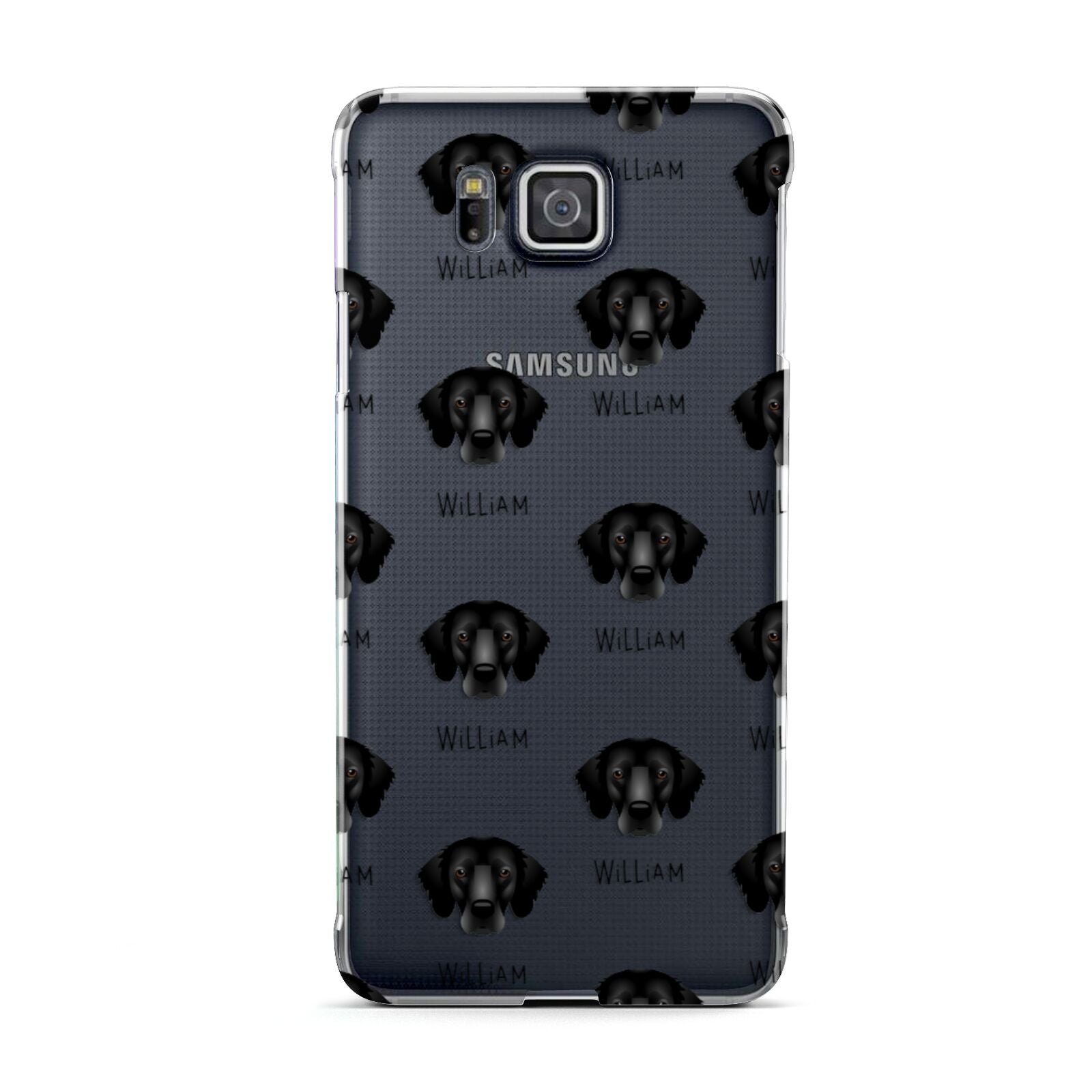 Flat Coated Retriever Icon with Name Samsung Galaxy Alpha Case