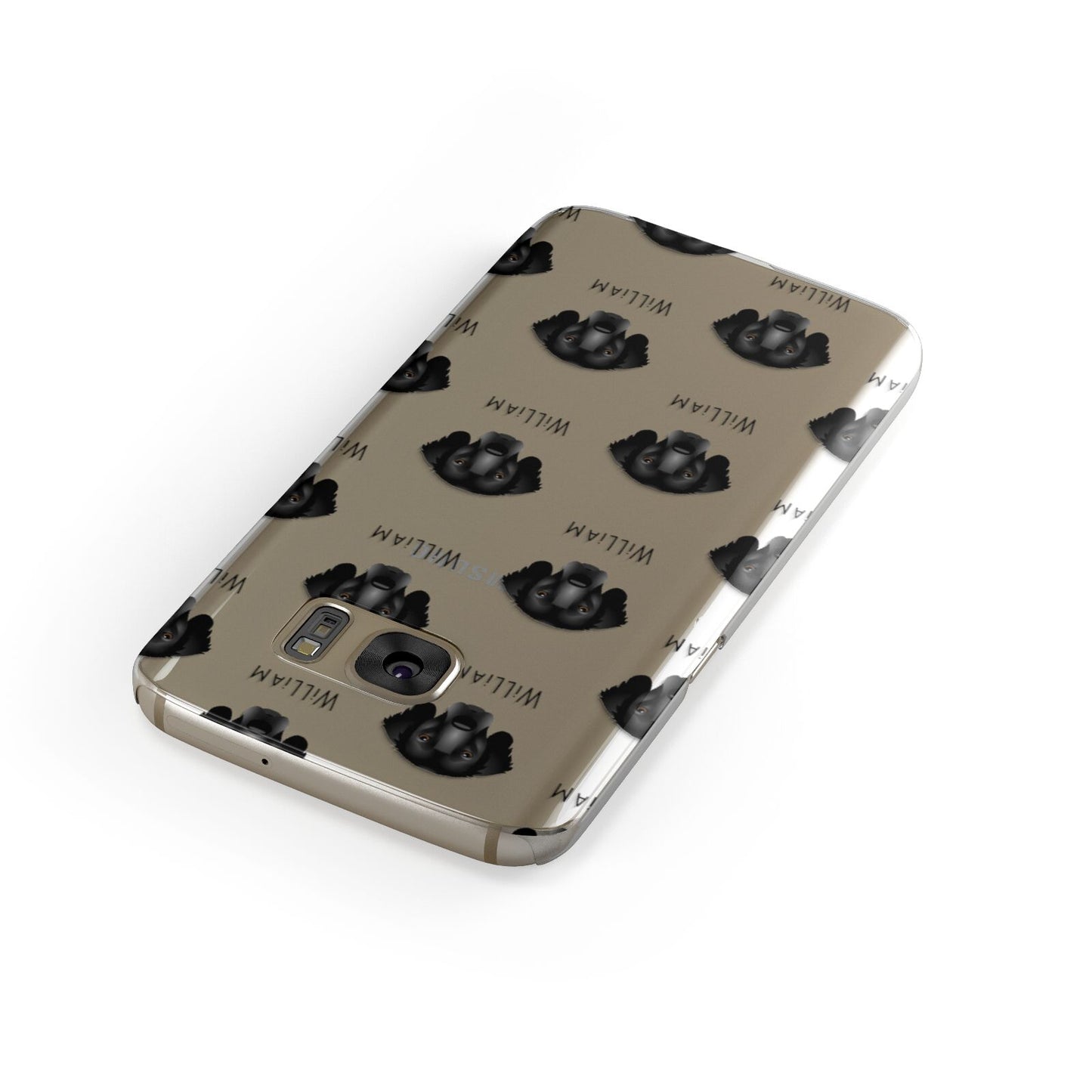 Flat Coated Retriever Icon with Name Samsung Galaxy Case Front Close Up