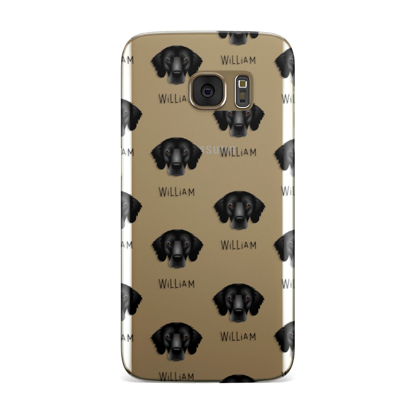 Flat Coated Retriever Icon with Name Samsung Galaxy Case