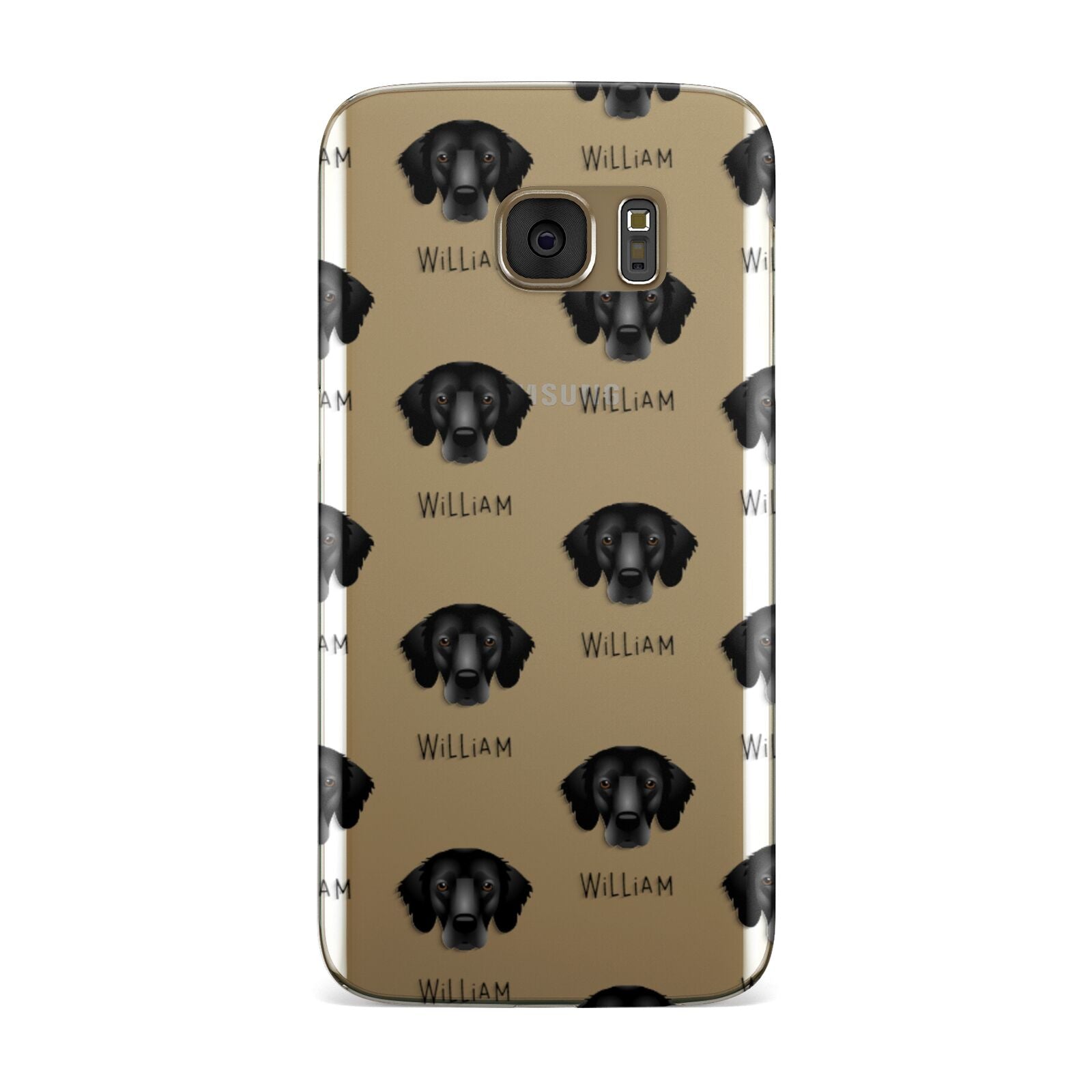 Flat Coated Retriever Icon with Name Samsung Galaxy Case