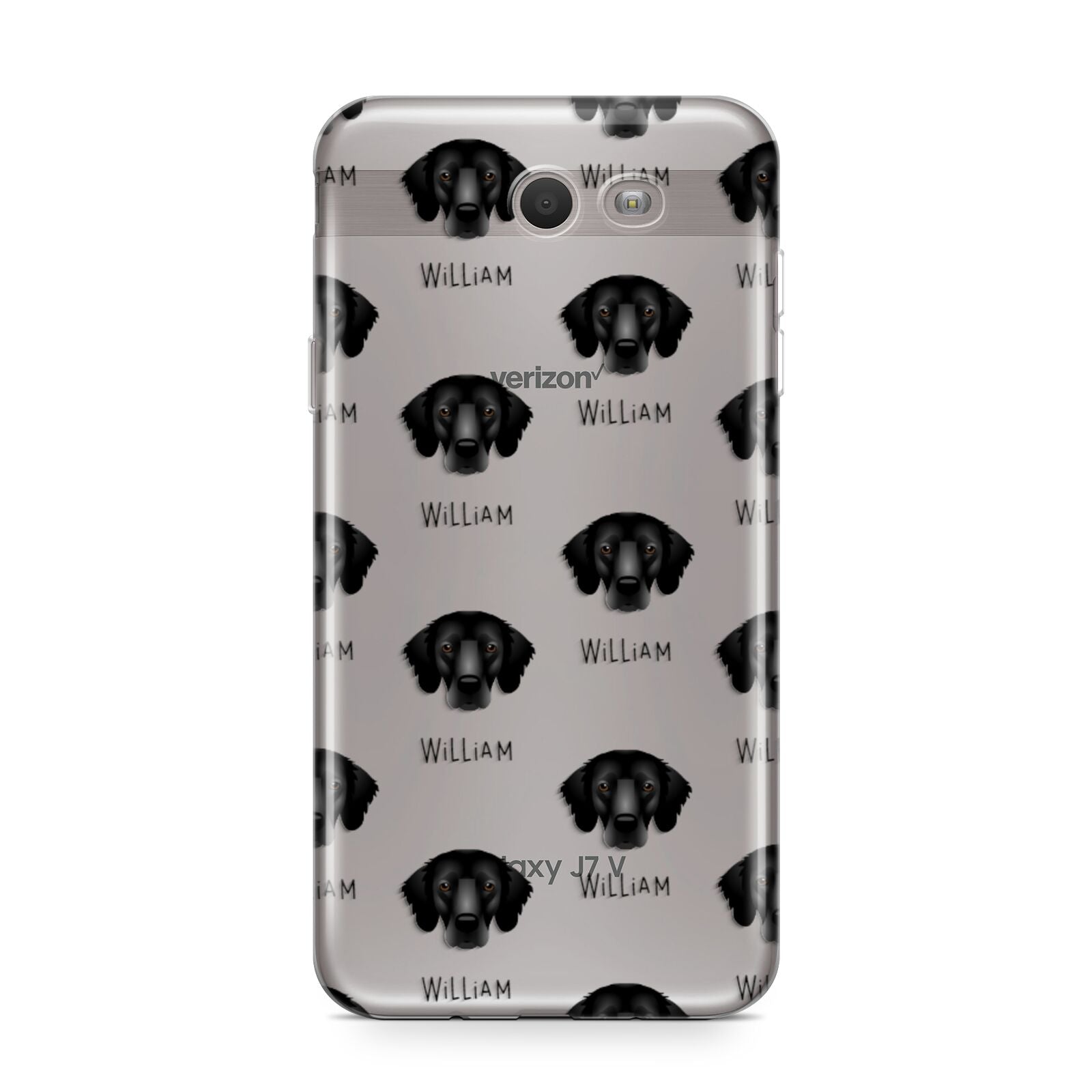 Flat Coated Retriever Icon with Name Samsung Galaxy J7 2017 Case
