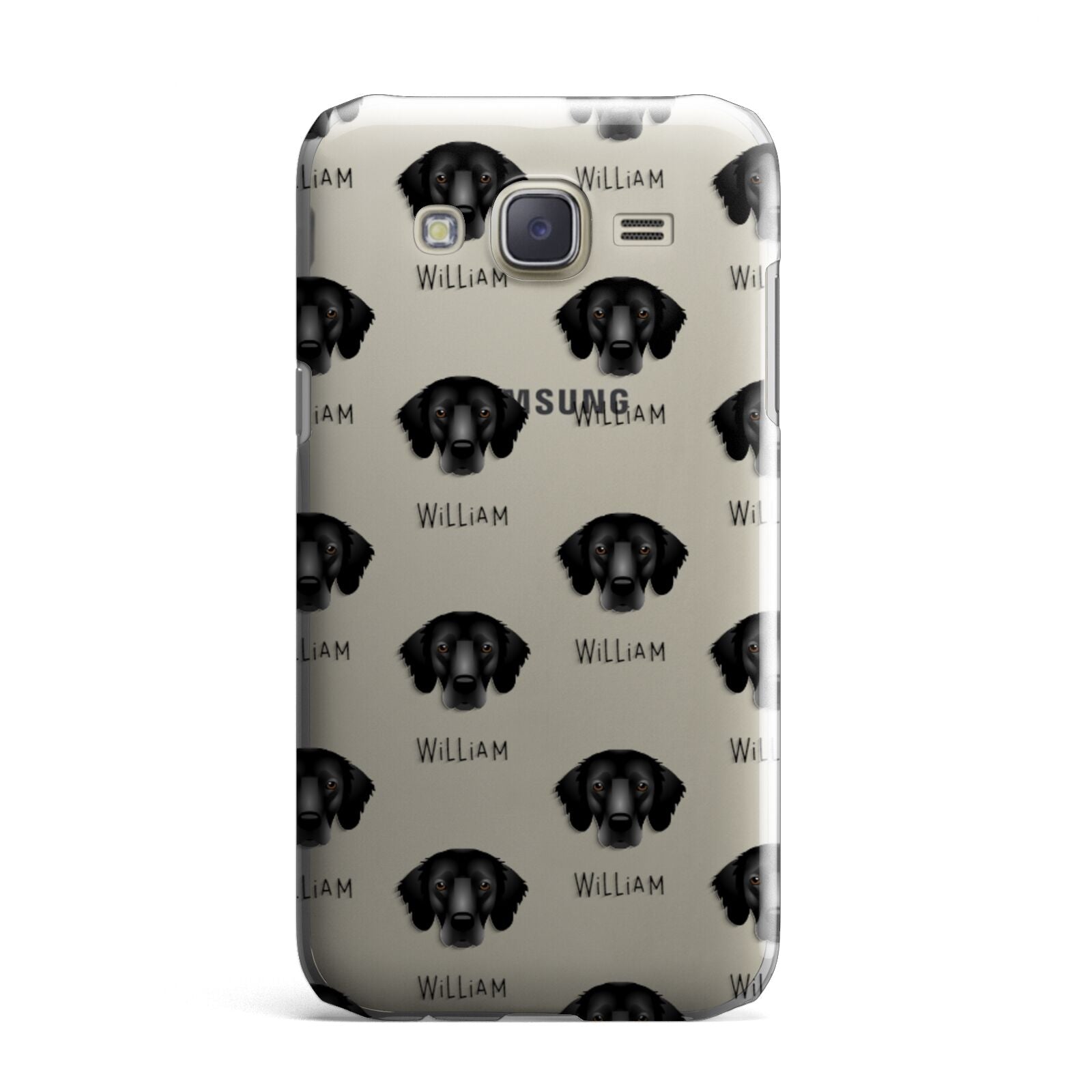 Flat Coated Retriever Icon with Name Samsung Galaxy J7 Case