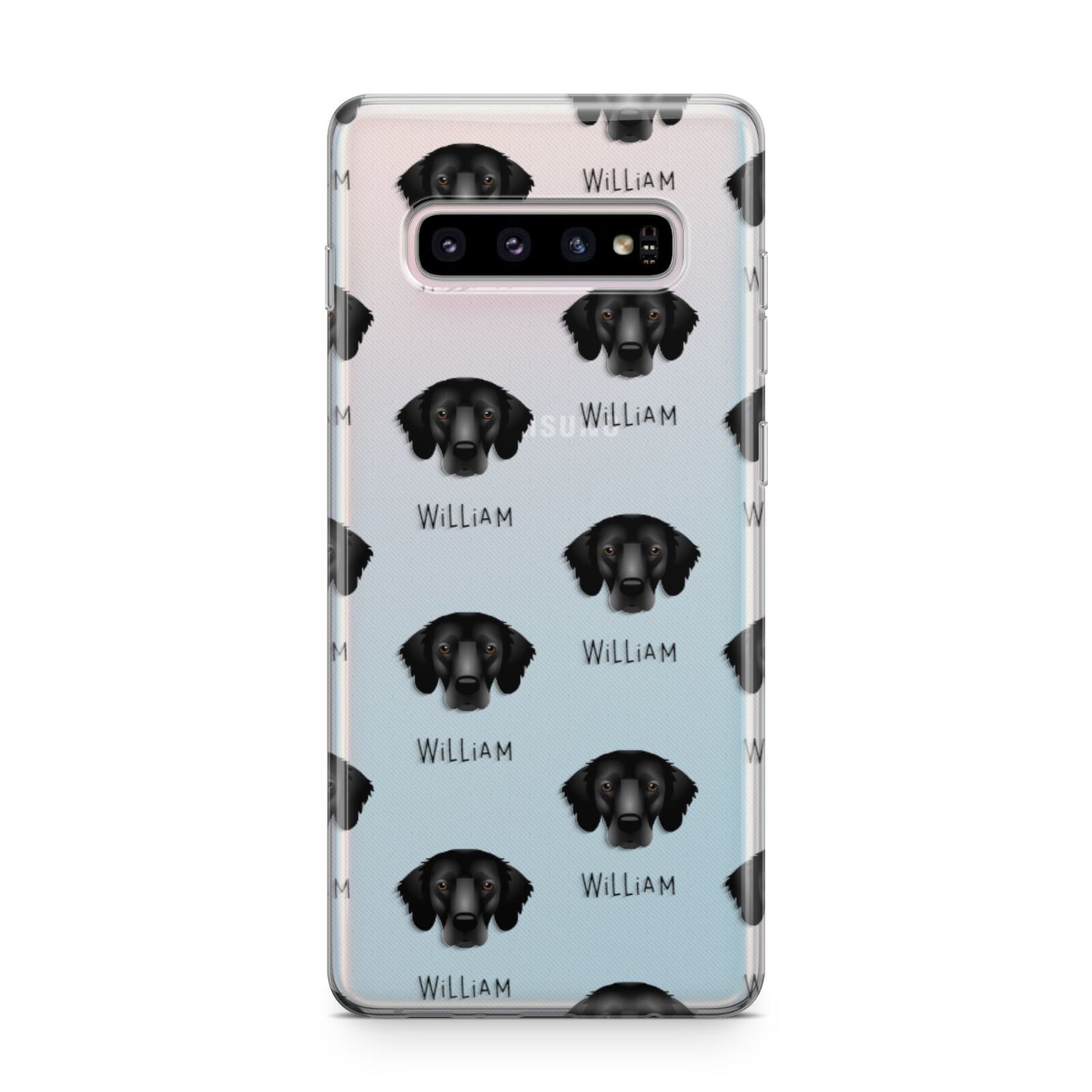 Flat Coated Retriever Icon with Name Samsung Galaxy S10 Plus Case