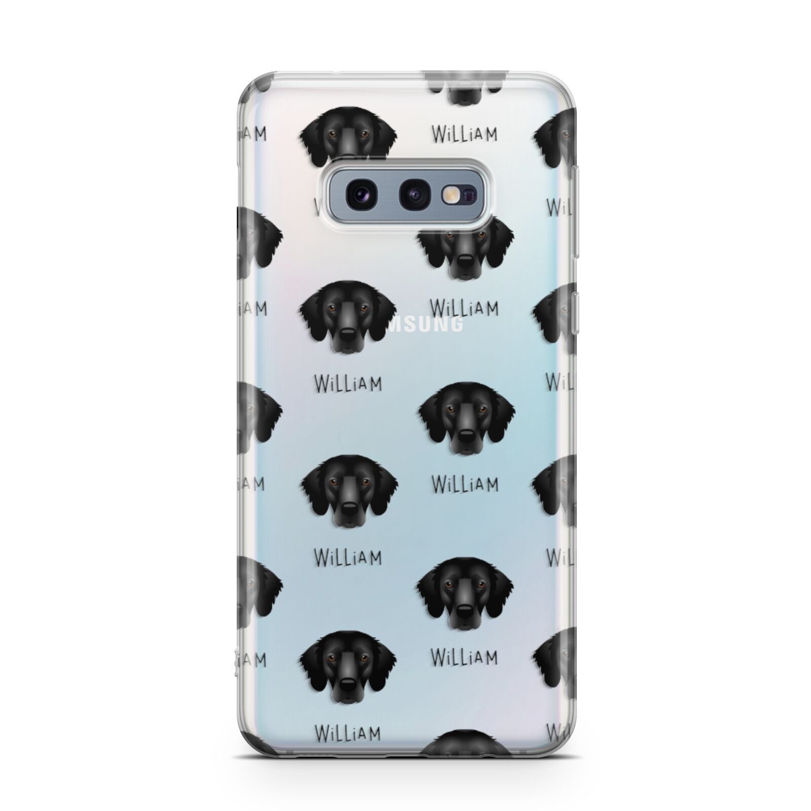 Flat Coated Retriever Icon with Name Samsung Galaxy S10E Case