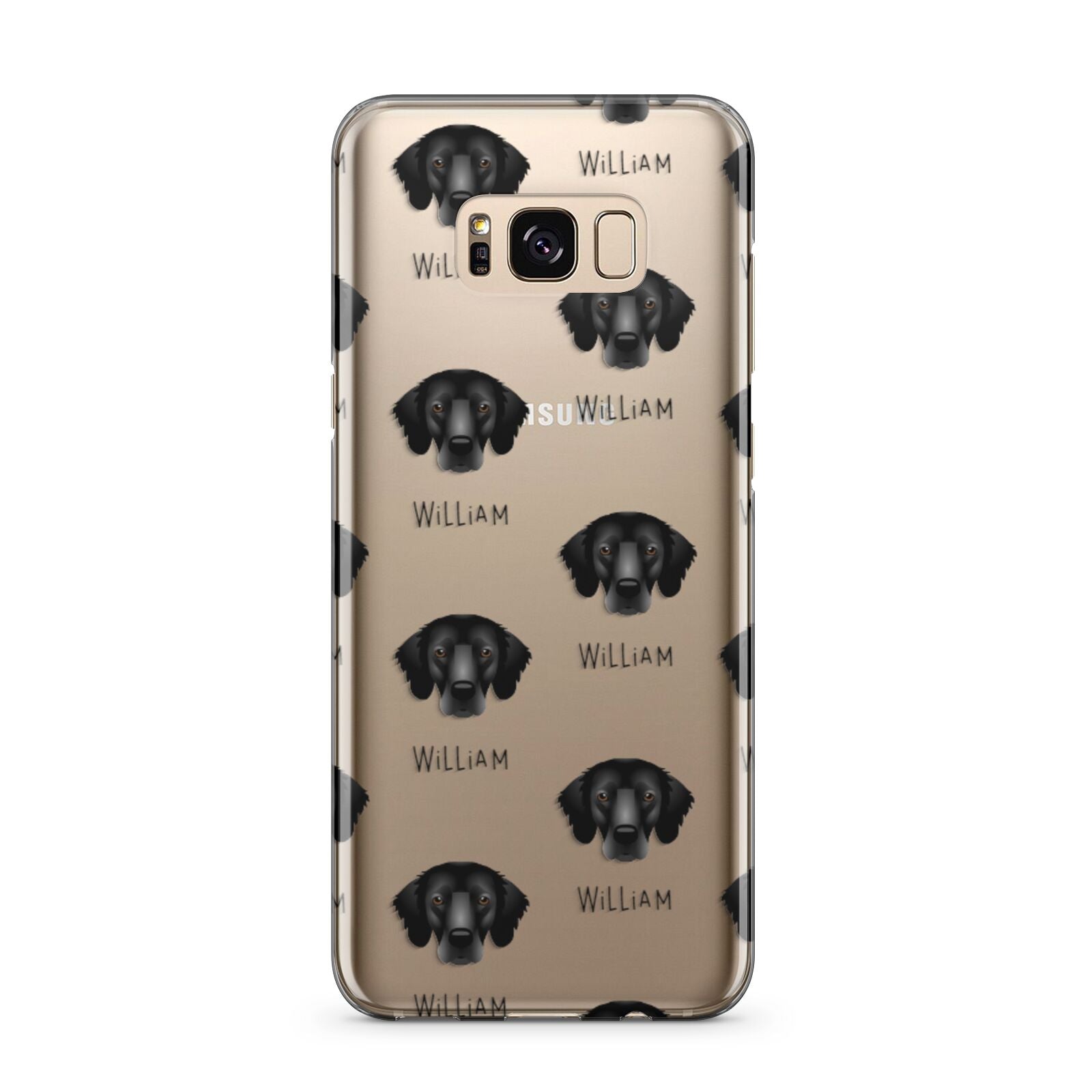 Flat Coated Retriever Icon with Name Samsung Galaxy S8 Plus Case