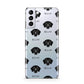 Flat Coated Retriever Icon with Name Samsung S21 Plus Phone Case