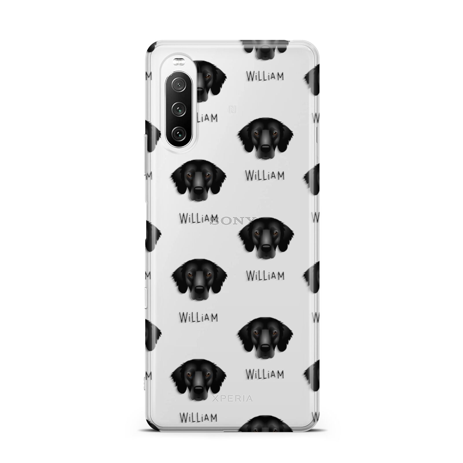 Flat Coated Retriever Icon with Name Sony Xperia 10 III Case