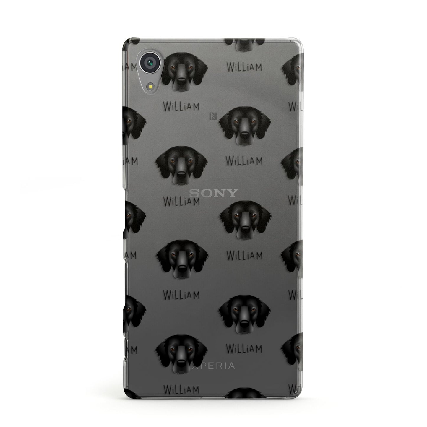 Flat Coated Retriever Icon with Name Sony Xperia Case