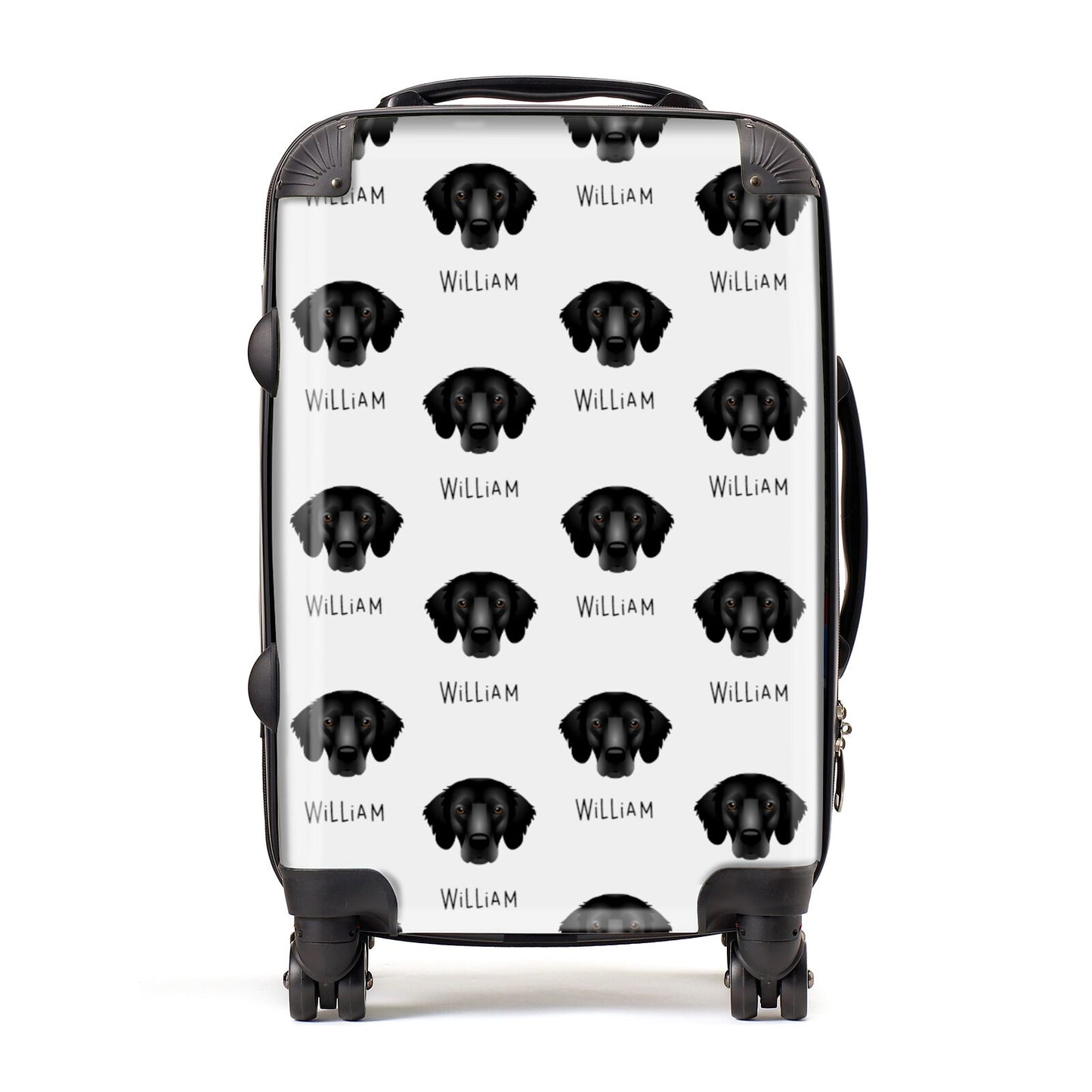 Flat Coated Retriever Icon with Name Suitcase