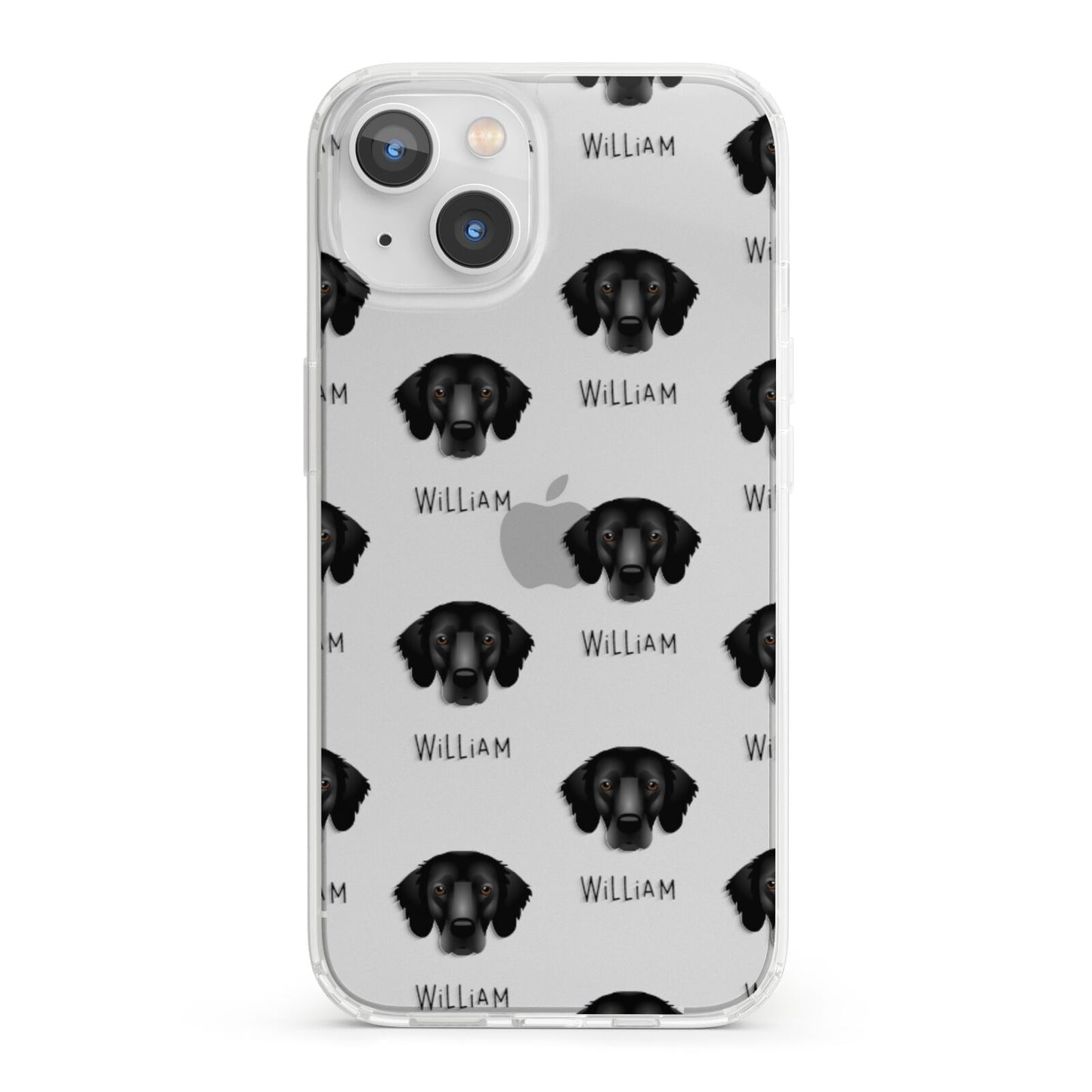 Flat Coated Retriever Icon with Name iPhone 13 Clear Bumper Case