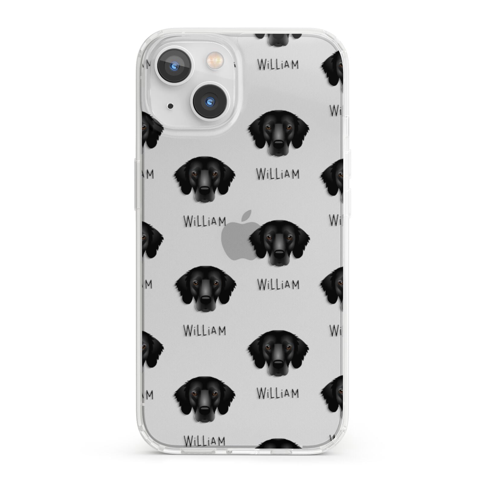 Flat Coated Retriever Icon with Name iPhone 13 Clear Bumper Case