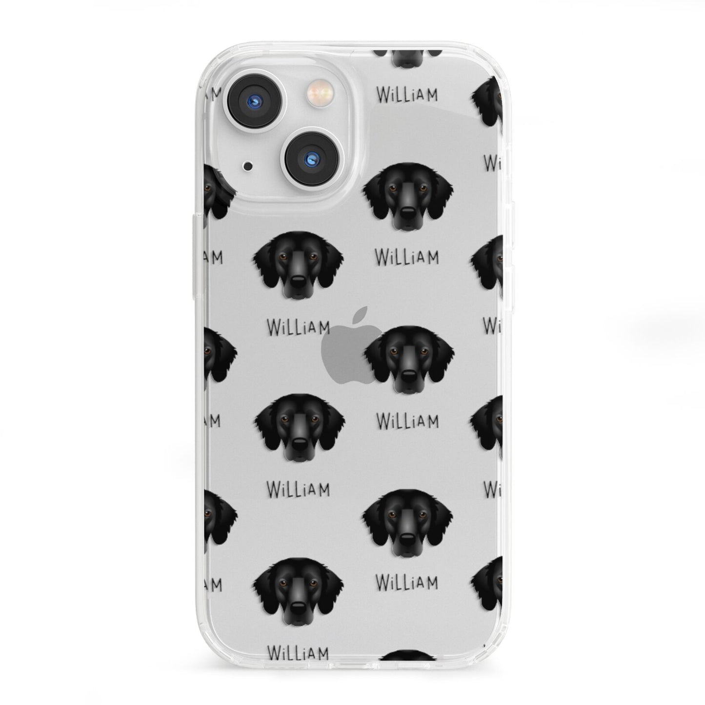 Flat Coated Retriever Icon with Name iPhone 13 Mini Clear Bumper Case