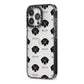 Flat Coated Retriever Icon with Name iPhone 13 Pro Black Impact Case Side Angle on Silver phone