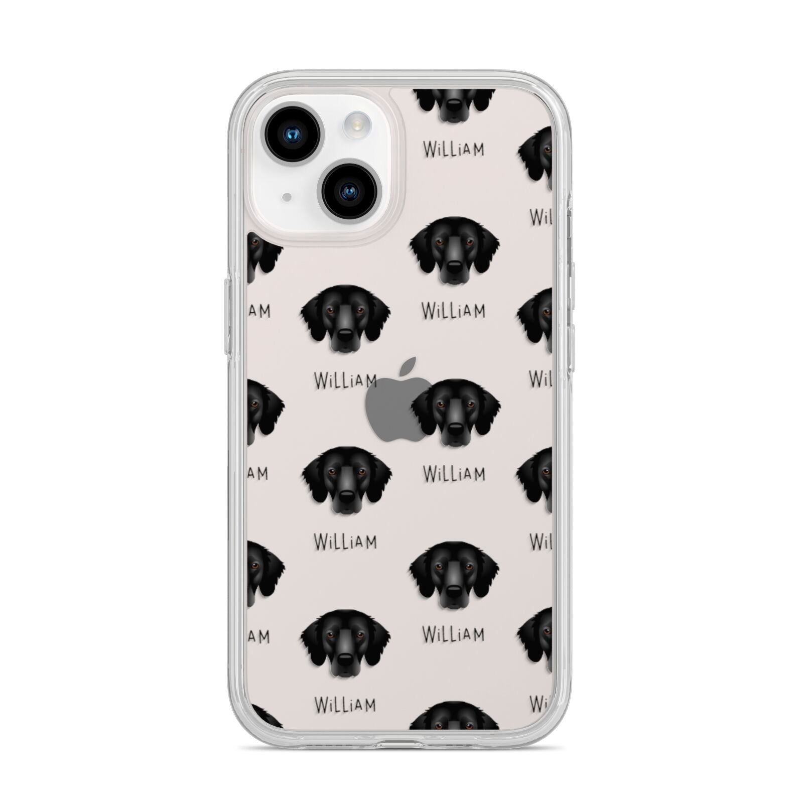Flat Coated Retriever Icon with Name iPhone 14 Clear Tough Case Starlight