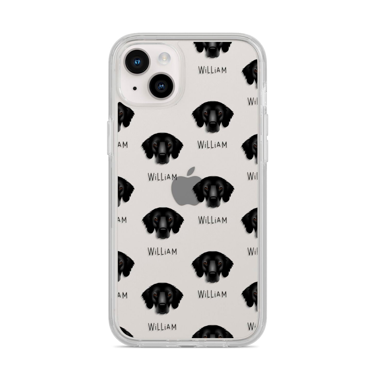 Flat Coated Retriever Icon with Name iPhone 14 Plus Clear Tough Case Starlight