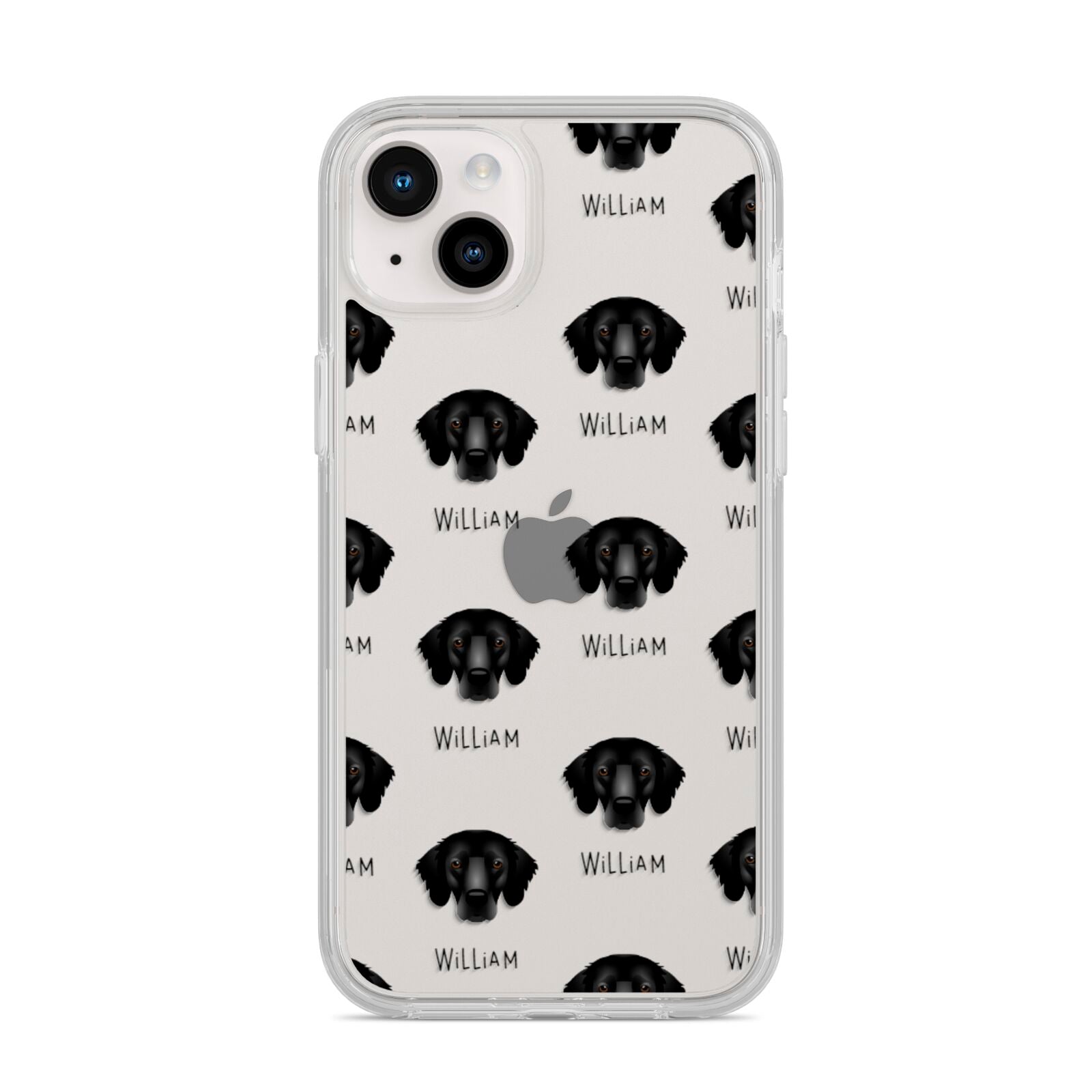 Flat Coated Retriever Icon with Name iPhone 14 Plus Clear Tough Case Starlight