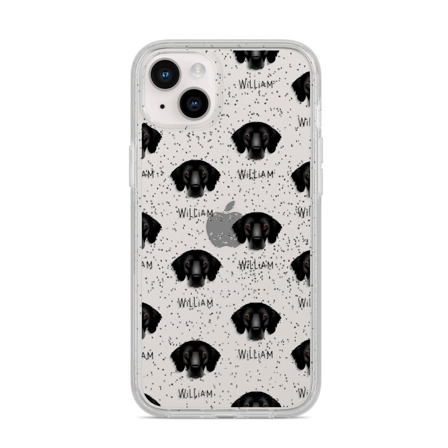 Flat Coated Retriever Icon with Name iPhone 14 Plus Glitter Tough Case Starlight