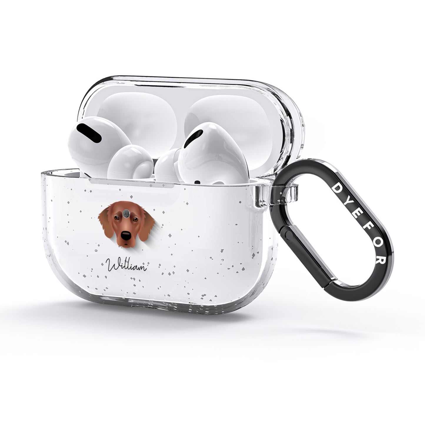 Flat Coated Retriever Personalised AirPods Glitter Case 3rd Gen Side Image