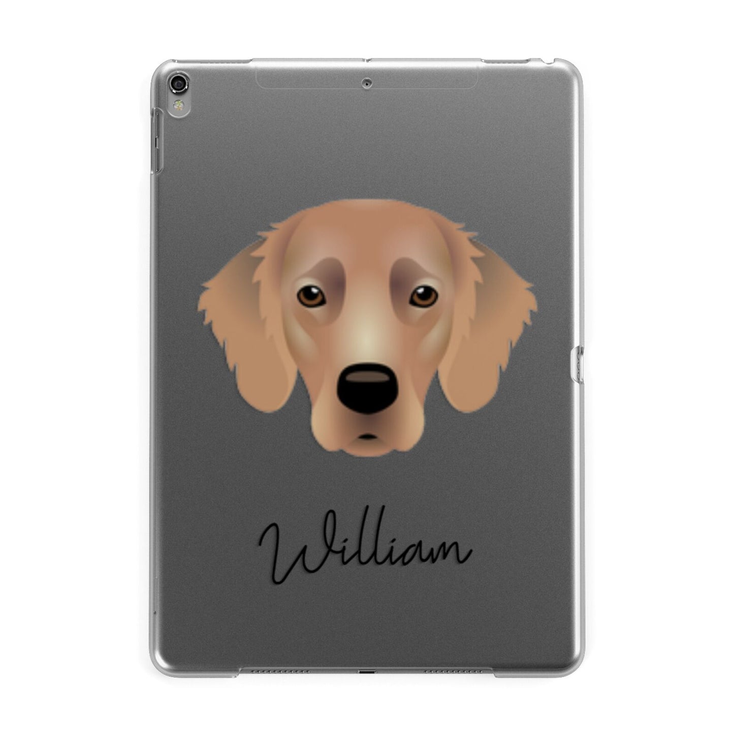 Flat Coated Retriever Personalised Apple iPad Grey Case