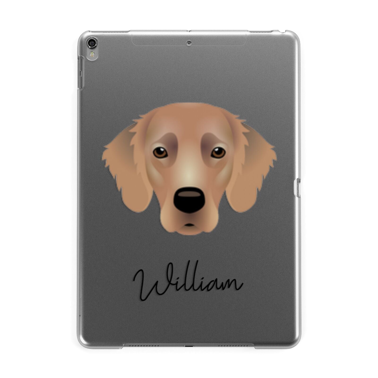 Flat Coated Retriever Personalised Apple iPad Grey Case