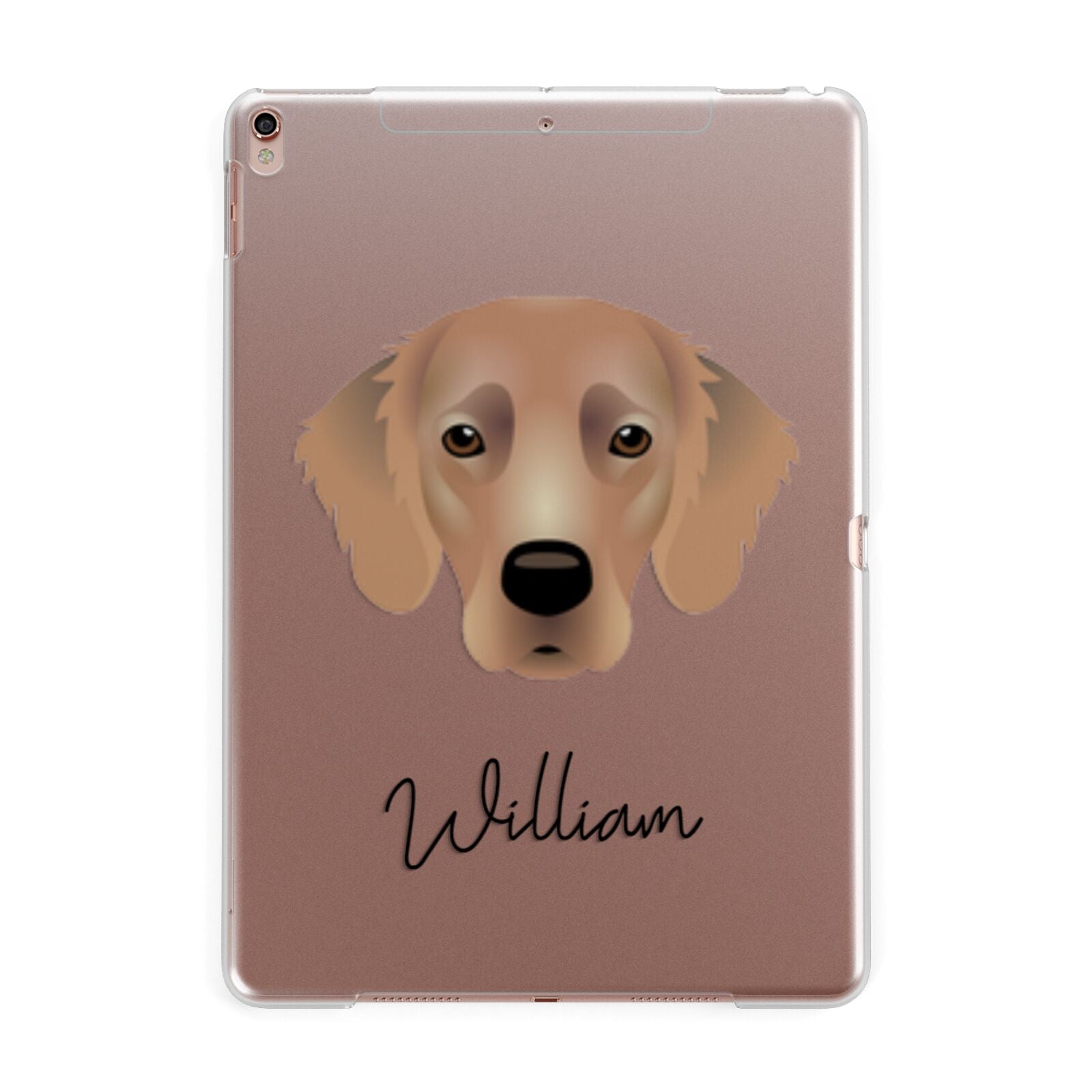 Flat Coated Retriever Personalised Apple iPad Rose Gold Case